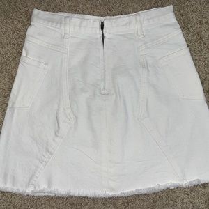 EVIDNT Front Zip White Jean Skirt (27)